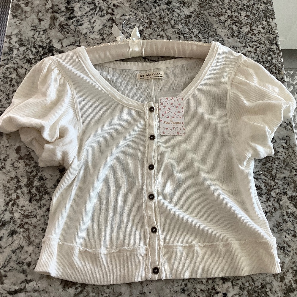 NWT Free People Crop Knit Top Large